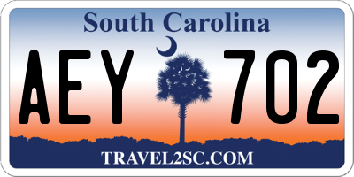 SC license plate AEY702