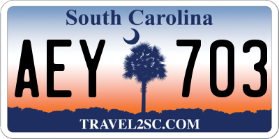 SC license plate AEY703