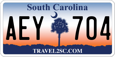 SC license plate AEY704