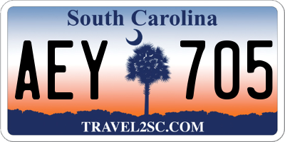 SC license plate AEY705