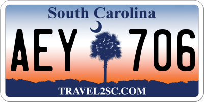 SC license plate AEY706
