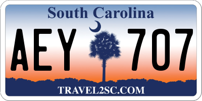 SC license plate AEY707