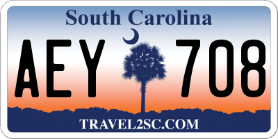 SC license plate AEY708