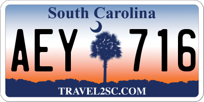 SC license plate AEY716