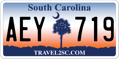 SC license plate AEY719