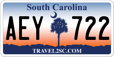 SC license plate AEY722