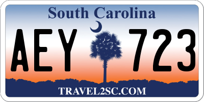 SC license plate AEY723