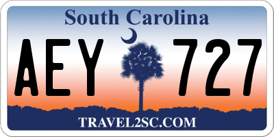 SC license plate AEY727