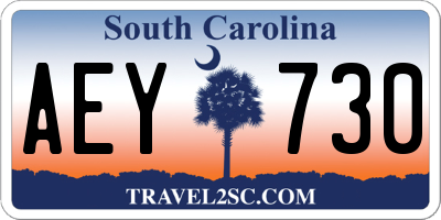 SC license plate AEY730