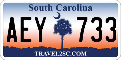 SC license plate AEY733