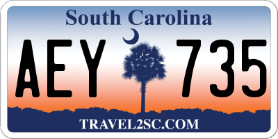 SC license plate AEY735