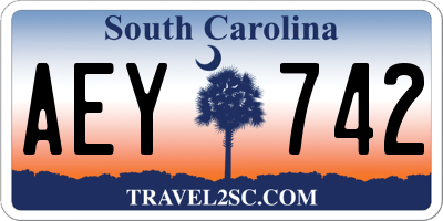 SC license plate AEY742