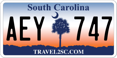 SC license plate AEY747
