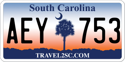 SC license plate AEY753