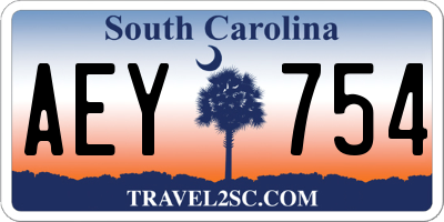 SC license plate AEY754