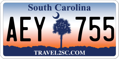 SC license plate AEY755
