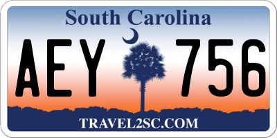 SC license plate AEY756
