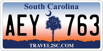 SC license plate AEY763