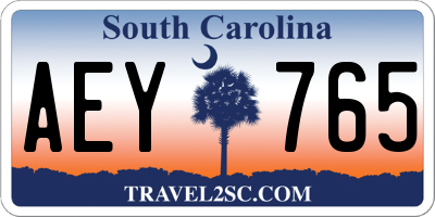 SC license plate AEY765