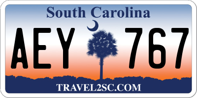 SC license plate AEY767