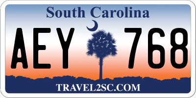 SC license plate AEY768