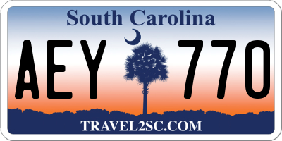 SC license plate AEY770