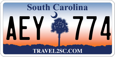 SC license plate AEY774