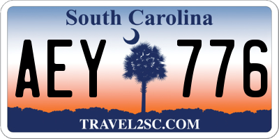 SC license plate AEY776