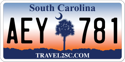 SC license plate AEY781