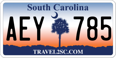 SC license plate AEY785
