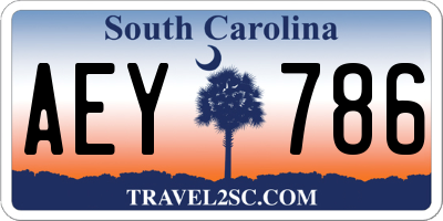 SC license plate AEY786