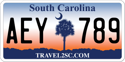 SC license plate AEY789