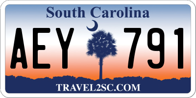 SC license plate AEY791