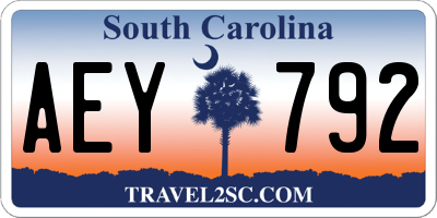 SC license plate AEY792