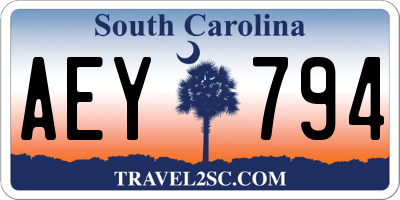 SC license plate AEY794