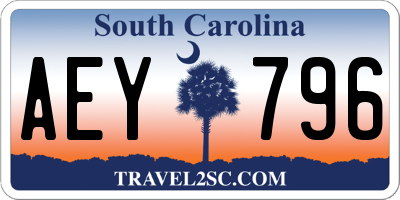 SC license plate AEY796