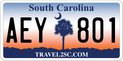 SC license plate AEY801
