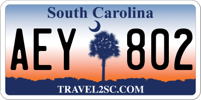 SC license plate AEY802