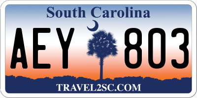 SC license plate AEY803