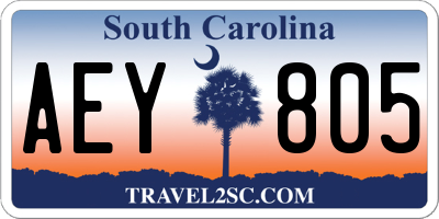 SC license plate AEY805