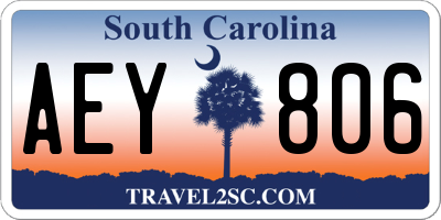 SC license plate AEY806