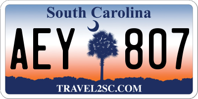 SC license plate AEY807