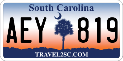 SC license plate AEY819