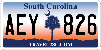 SC license plate AEY826