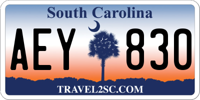 SC license plate AEY830