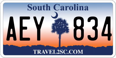 SC license plate AEY834