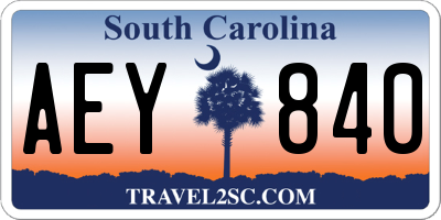 SC license plate AEY840