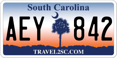 SC license plate AEY842