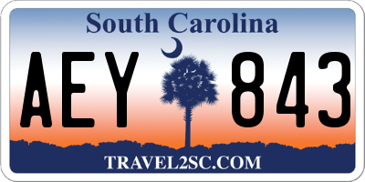 SC license plate AEY843