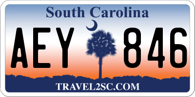 SC license plate AEY846